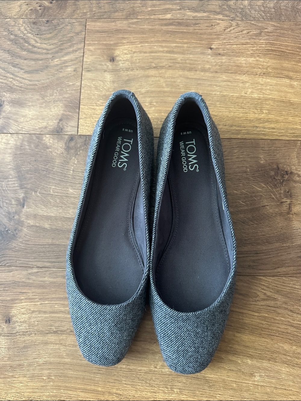 TOMS Grey Tweed Ballet Flats